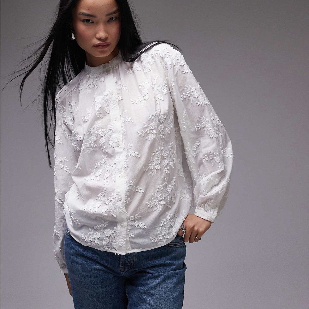 & Other Stories white cotton floral blouse